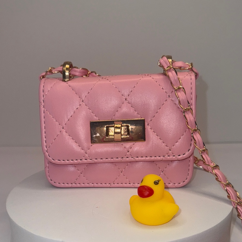 Pink Quilted Crossbody Bag